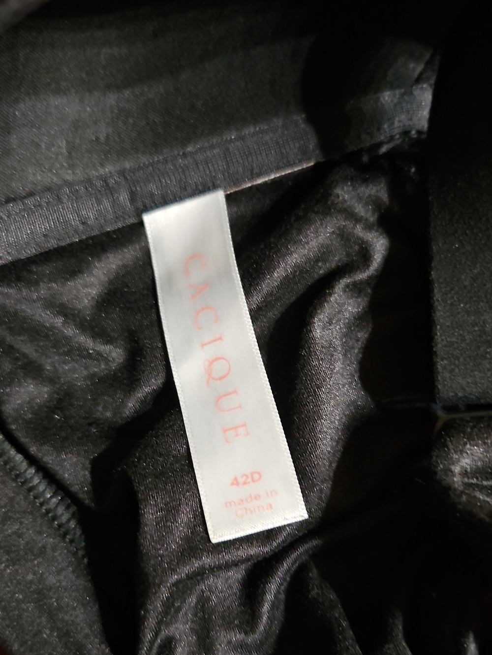 Cacique Lane Bryant Lightly Lined T-Shirt Wirefree Lounge Bra Padded Black Cream - Picture 3 of 4